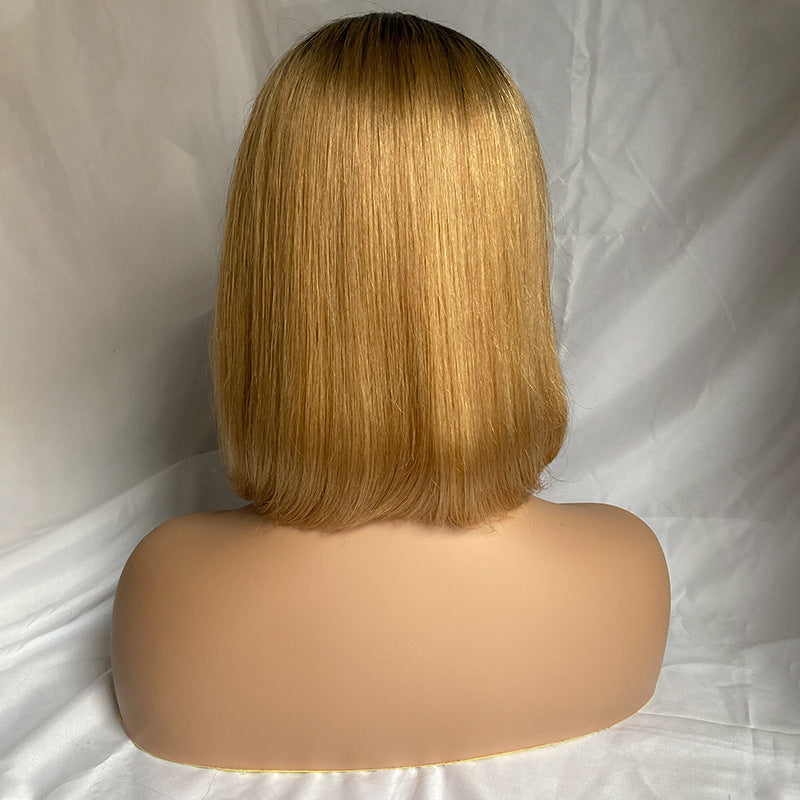 Shoulder-Length Blonde Bob Real Hair Wig