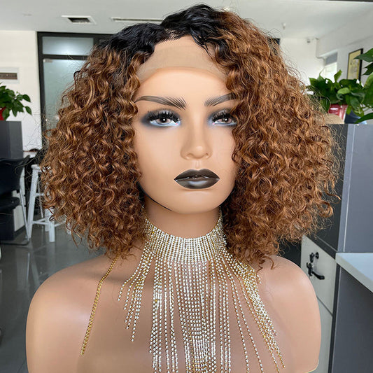 Ombre Curly Bob 1b30 Human Hair Lace Wig