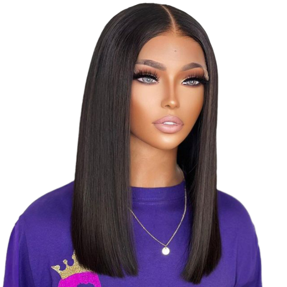 16-Inch Bone Straight Human Hair Wig For Luxurious Style and Length