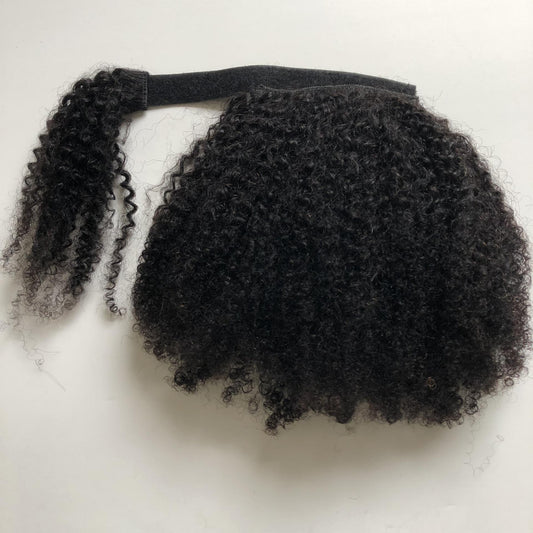 Real Wig Ponytail Velcro Natural Black