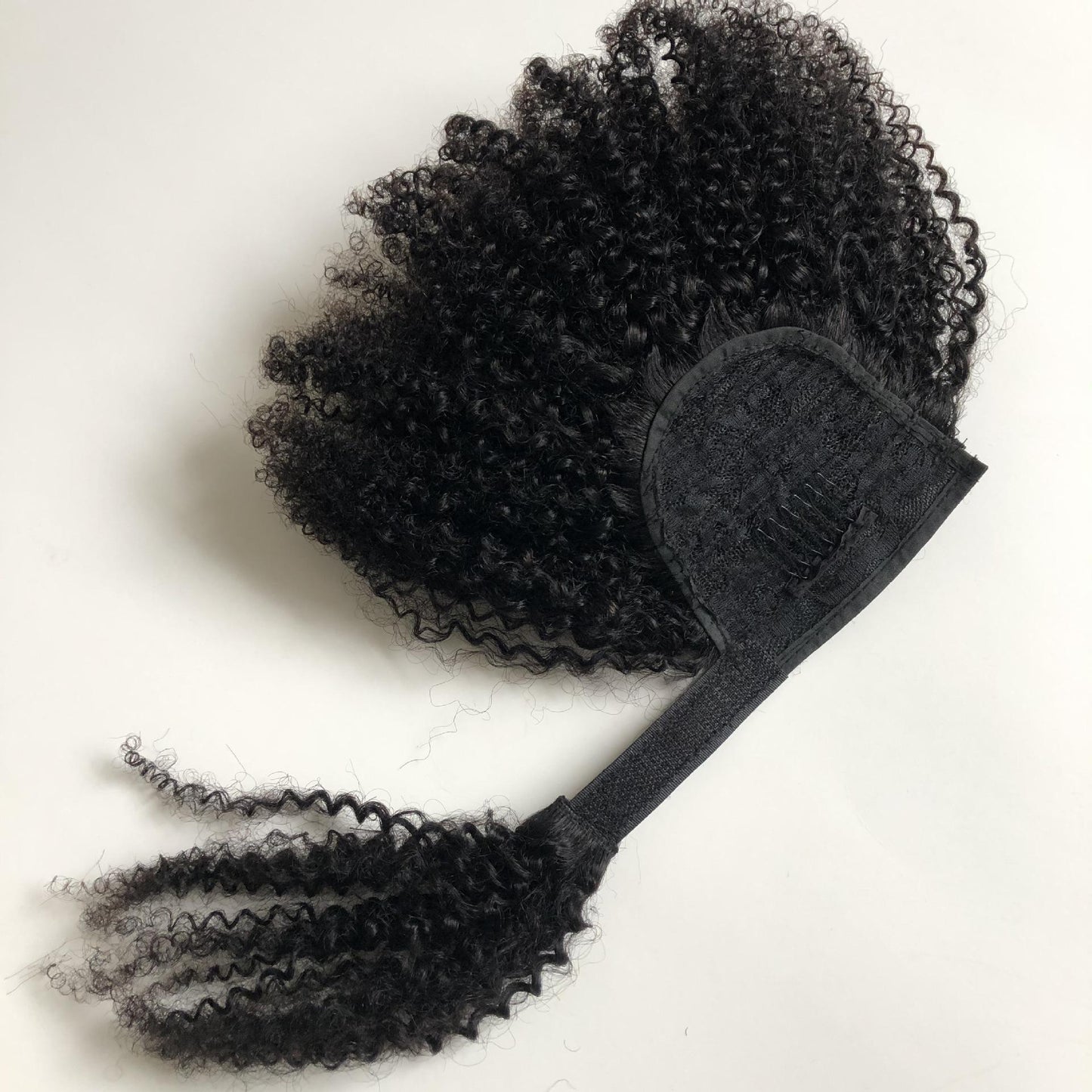 Natural Black Human Hair Ponytail With Velcro