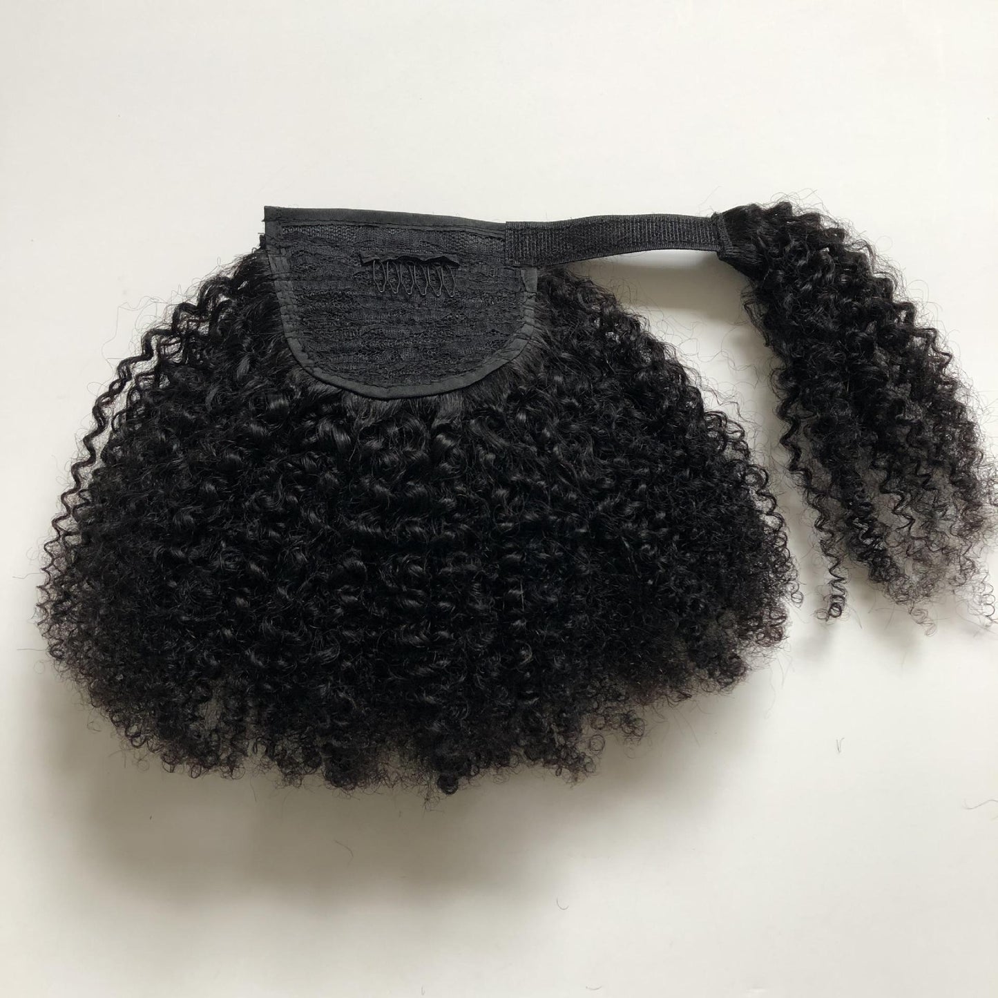 Natural Black Human Hair Ponytail With Velcro